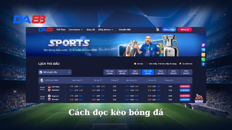 DA88 Kèo bóng đá là gì? Hướng dẫn cách đọc kèo bóng đá chi tiết